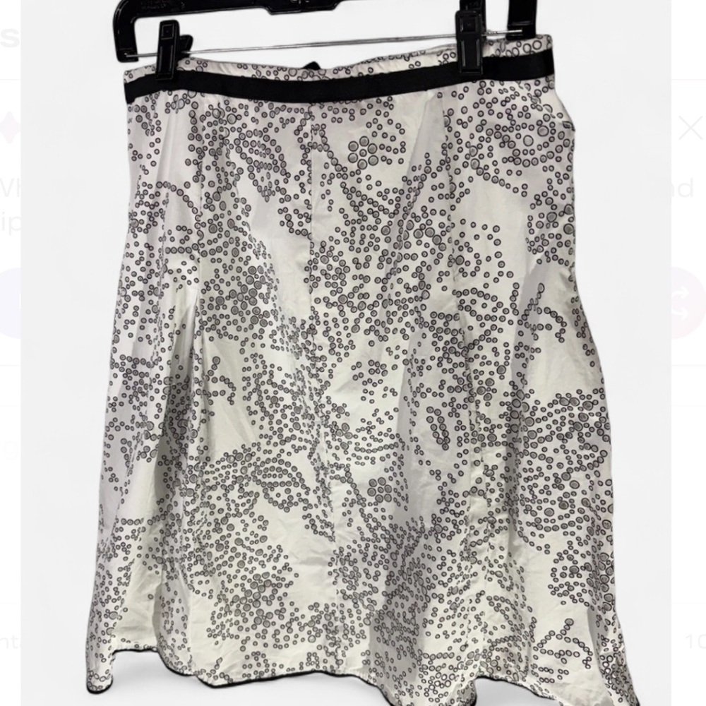 Notorious Cutout Skirt Lined Black White Ribbon Tie A Line Knee Length Size 6